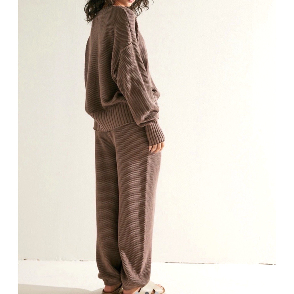 Free People Hailee Cardi Pant and Cardigan Sweater Set, Size L - Picture 3 of 13
